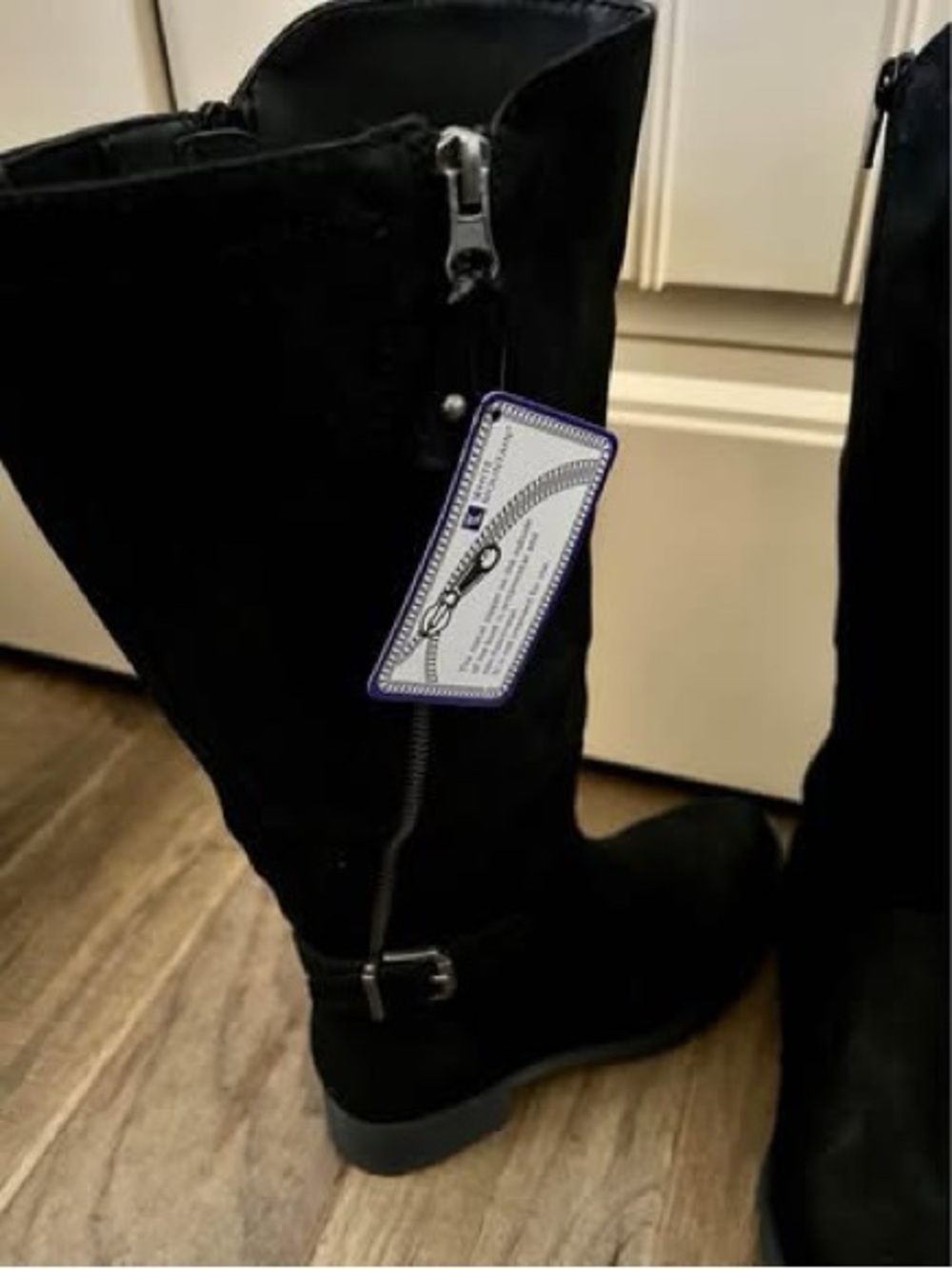 White Mountain Black Over-the-Knee Suede Boots - Picture 3 of 3